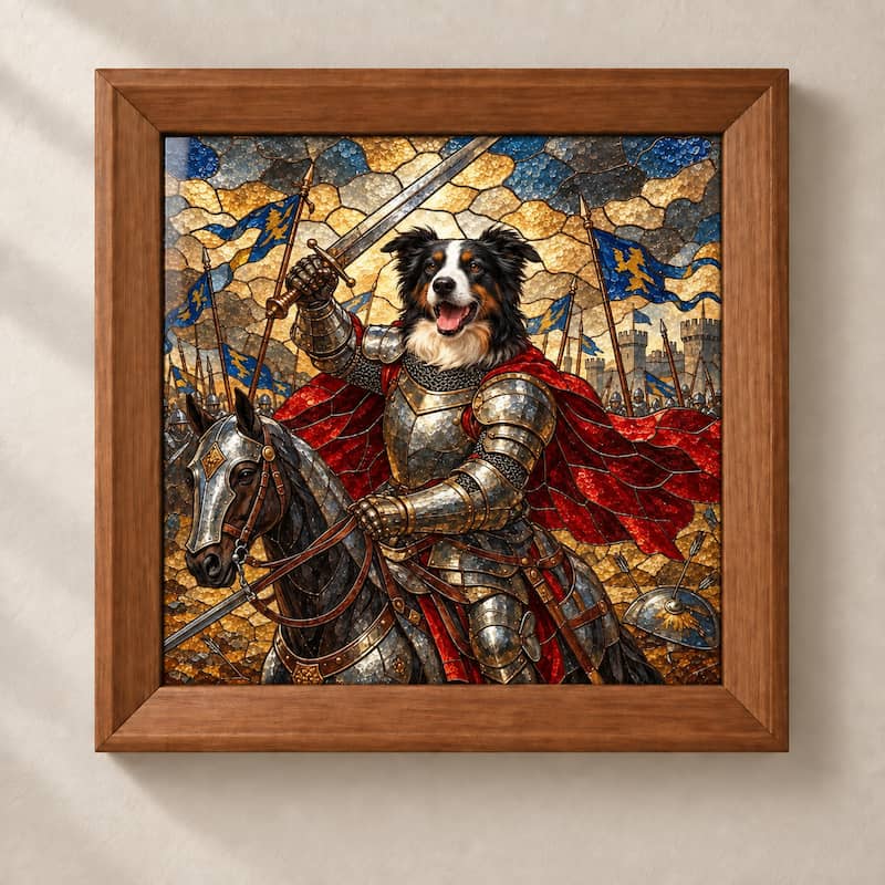 The Knight - Custom Glass Pet Portrait