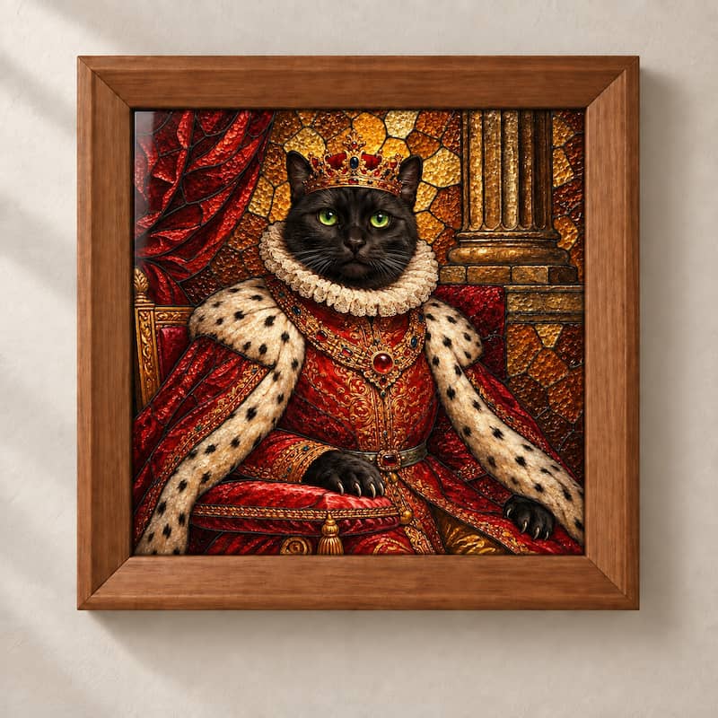 The King - Custom Glass Pet Portrait