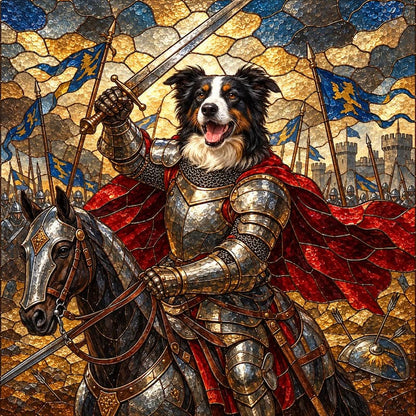 The Knight - Custom Glass Pet Portrait