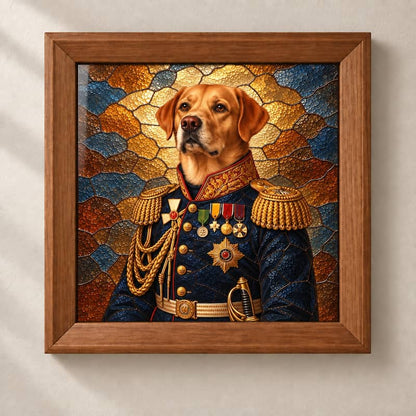 The General - Custom Glass Pet Portrait