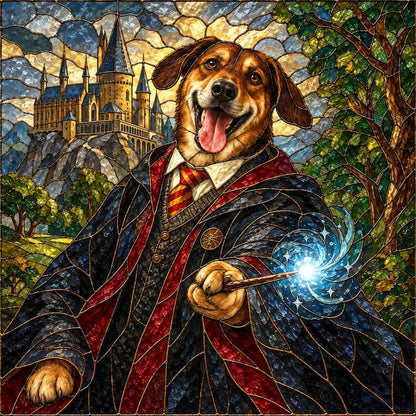 The Wizard - Custom Glass Pet Portrait
