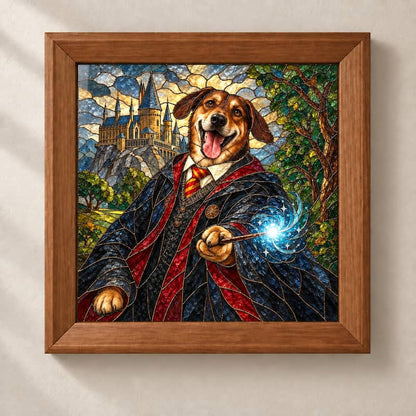 The Wizard - Custom Glass Pet Portrait