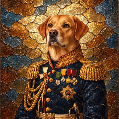 The General - Custom Glass Pet Portrait