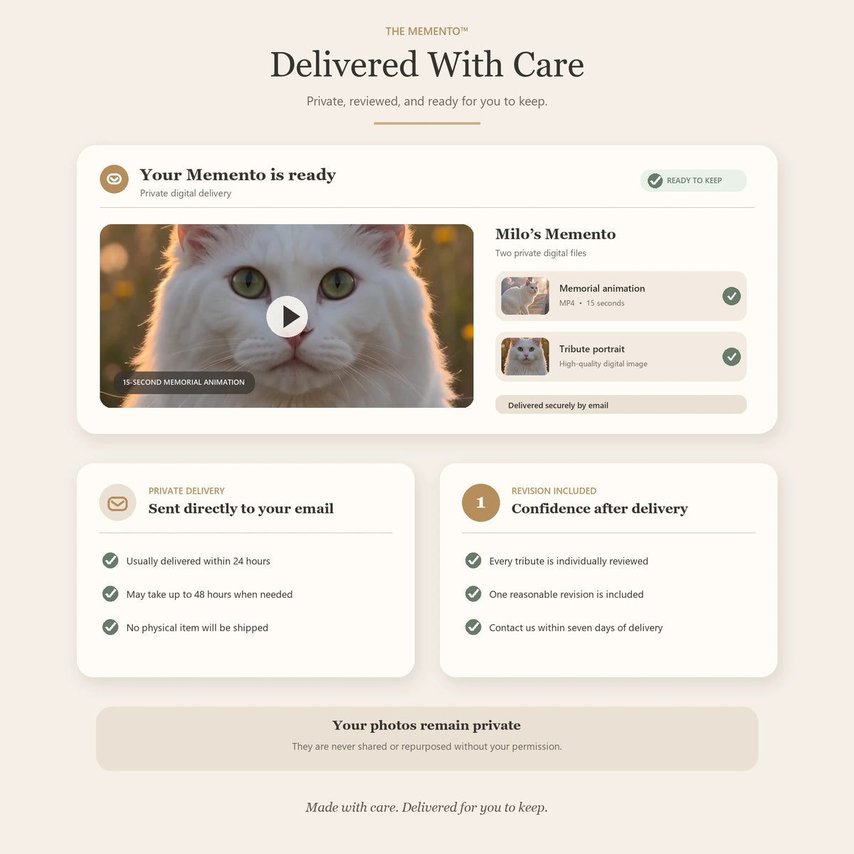 The Memento™ — Custom Pet Memorial Animation - Forever Beside Me